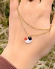 wisiory Naszyjnik kot tricolor, wisiorek z wizerunkiem kota, amulet dla kociary, boho