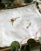 szatki, ubranie na chrzest Szatka na Chrzest Święty z imieniem dziecka - haft ręczny kwiatowy wzór