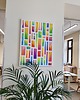 obrazy Obraz 75x 55cm  Geometria Szczęścia Multikolor Radosny Pastele Olejne