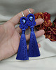 kolczyki soutache Kolczyki z niebieskimi chwostami, kobaltowe