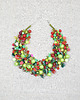 kolie 6971 Wielobarwny naszyjnik statement - Soczysta Zieleń i Czerwień