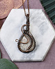 wisiory Miedziany wisiorek wire wrapping z białym kwarcem #226
