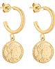 kolczyki pozłacane Złote półkola M z monetami