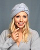 czapki damskie Wełniana czapka turban gołębi błękit.