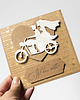 kartki scrapbooking Kartka ślubna z parą młodą na motocyklu