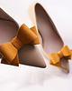 klipsy do butów Klipsy do butów Coquet - Kokardki 3D M / Mustard