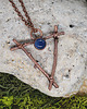 wisiory Miedziany wisior z chalcedonem Symbol żywiołu wody