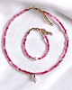 komplet biżuterii RAZEM TANIEJ! naszyjnik & bransoletka : fuchsia & pearl collection