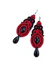 kolczyki soutache Audra kolczyki sutasz z onyksem czerwono czarne eleganckie z łezką