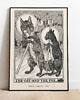 plakaty Plakat vintage szkic cat fox - LIS I KOT