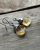 kolczyki wire wrapping surowe cytryny - krople - kolczyki