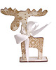 dekoracje świąteczne Dekorcyjny świateczny renifer z drewna, dekupaż