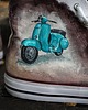 buty męskie Ręcznie malowane wysokie trampki VESPA
