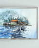obrazy WYPRZEDAŻ SZTUKI! Akwarela Morski pejzaż oryginalny obraz 300g A4 21x30 cm