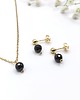 komplet biżuterii Delikatny komplet z czarnym turmalinem
