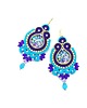 kolczyki soutache Blum kolczyki sutasz kolorowe z kwiatami turkusowo fioletowe