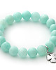 bransoletki z kamieni naturalnych Jade with clover pendant in mint