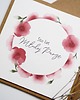kartki scrapbooking Kartka na ślub rustykalna Amarantowe kwiaty
