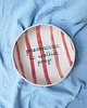 miski i misy Malowana ceramiczna miska w pasy z napisem