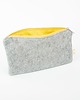 piórniki Piórnik saszetka z filcu szary z żółtą podszewką