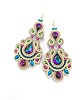 kolczyki soutache Kolczyki sutasz beżowe kolorowe z kryształkami "Magnolia"