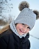 czapki dziecięce ZESTAW: bawełniana czapka dla dziecka i komin Jasny szary
