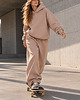 komplety damskie Zestaw - Dres Boxy&Baggy Beż