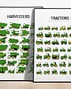 obrazy i plakaty do pokoju dziecięcego John Deere Traktory z Kombajnami! 2x50x70cm :)