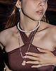 bransoletki z kamieni naturalnych Choker z dużych naturalnych Pereł - Złote Wykończenie
