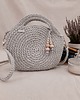 torby na ramię Big Round Crochet Bag - szary melanż