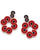 kolczyki soutache Awangardowe duże kolczyki - czarny czerwony