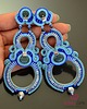 kolczyki soutache Bardzo długie niebieskie kolczyki sutasz