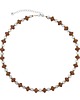 chokery Naszyjnik Boho Chic - czekoladowa Lawa - Srebrne