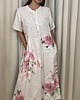 sukienki maxi damskie Lniana sukienka w kwiaty Beige
