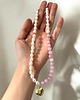 chokery Choker z pereł i różowego jadeitu