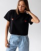 t-shirt damskie T-shirt Crop-Voila Czarny Arbuzy