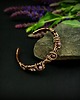 bransoletki wire wrapping Miedziana bransoleta cuff z różowym turmalinem