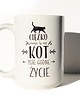 kubki Ciężko pracuje by mój kot  .. z grafiką kota
