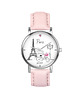 zegarki damskie Zegarek  mały - Paryż - skórzany, pudrowy róż