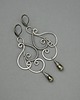kolczyki wire wrapping Długie kolczyki  złoty piryt  wire wrapping