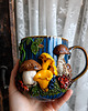kubki Kubek z grzybami porcelanowy kubek grzybki kurki ozdobna porcelana