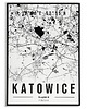 plakaty Plakat miasto POLSKA - KATOWICE  obraz MAPA