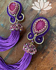 kolczyki soutache meduzy  fioletowe  - kolczyki sutasz