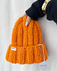 czapki damskie Gruba wełniana czapka beanie pomarańczowa 100% wełna handmade