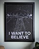 grafiki i ilustracje Ręcznie drukowany sitodruk "I want to believe" 30x40cm