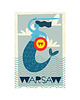kartki scrapbooking Drewniana kartka - Warszawa Syrenka