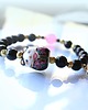 bransoletki złote Unikat maneki neko - onyks, spinel, chalcedon, lawa