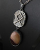wisiory Runa Othala z mokaitem - srebrny amulet ochronny