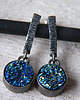 kolczyki wire wrapping -agat druzy-