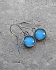 kolczyki wire wrapping Świetlisty niebieski - kolczyki